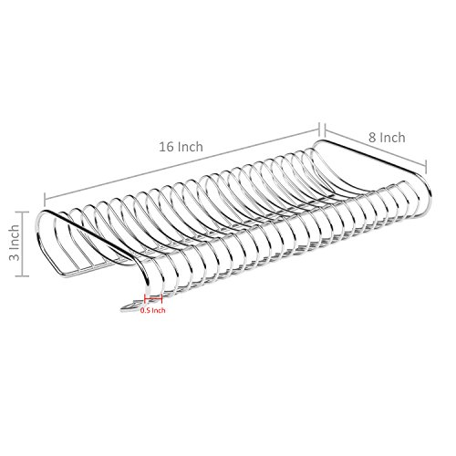 Mygift Chrome Plated Silver Metal Dinner Plate Storage Rack Organizer And Drying Rack, Holds Up To 21 Dinner, Salad, And Dessert Round Plates - Made In Taiwan #TOP4