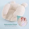 Portable Baby Pillow, Adjustable Cute Cartoon Bear Soft and Cozy Pillow, Ergonomic Design Soft Hypoallergenic Pillows for Newborn Babies Sleeping Prevent Flat Head