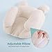 Portable Baby Pillow, Adjustable Cute Cartoon Bear Soft and Cozy Pillow, Ergonomic Design Soft Hypoallergenic Pillows for Newborn Babies Sleeping Prevent Flat Head
