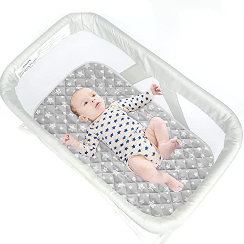 Bassinet Mattress Pad Cover Protector 33" X 17", Waterproof, Flexible For Different Cradle And Bassinet Mattress-Rectangle, Hourglass, Oval, 2 Pack, Soft & Breathable, Lovely Print #TOP3