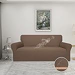 Easy-Going 100% Waterproof Couch Cover, Dual Waterproof Sofa Cover, Stretch Jacquard Sofa Slipcover, Leakproof Furniture Protector for Kids, Pets, Dog and Cat (Sofa, Brown) - Image 3
