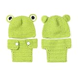 IMUSINICE de Accesorios de Fotografía y Traje Delicado para Recién Nacidos 2 Piezas Gorro de Lana Verde Obsequio para de Bebés