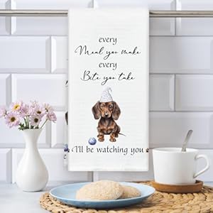 Dog Kitchen Towels Dachshund Kitchen Towels Dog Dish Towels Hand Towels for Kitchen Housewarming Gifts Dachshund Gifts for Women Men Dog Lover Decorative Kitchen Towel for Home 06