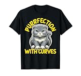 Scottish Fold Cat Kitty Lover Animal Pet Kitten Meow. Este Purrfection with Curves es para un dueño de pliegues escoceses que disfruta abrazando a su gato escocés. Una bonita ropa plegable escocesa para que un susurrador de gatos lo use mientras juega con tu gato.