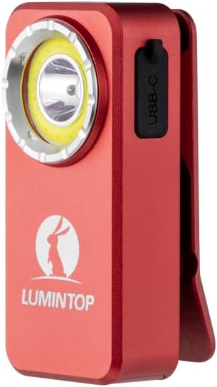 F01 Compact Triple Light Source Clip-on Flashlight, 1200 Lumens with Flood, Spot, and Red Light, USB-C Rechargeable, IPX8 Waterproof