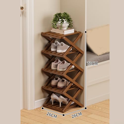 Étagère à chaussures pliable bois meuble rangement 4 niveaux
