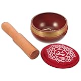 BETOOKY Handgehämmertes Nepal Klangschalen Satz 7 Chakra Meditation Klangschale aus Kupfer mit Kissen und Klöppel für Yoga Entspannung und Stressabbau