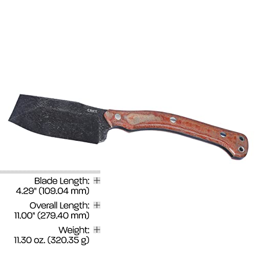 CRKT Faca de lâmina fixa Razel Nax: Machado de faca Razel para uso externo, aço carbono 1075, cabo d