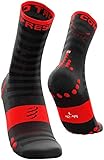 compressport pro racing socks v3.0 ultralight bike calze a compressione, nero/rosso - 45/48, nero