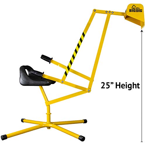 The Big Dig Sandbox Digger Excavator Crane With 360 Degree Rotation With Base Great For Sand, Dirt And Snow, Steel Outdoor Play Toy, Yellow #TOP1