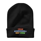 Custom Embroidered Text Beanie Hats Personalized Design Your Own Name Warm Knit Caps for Men & Women...