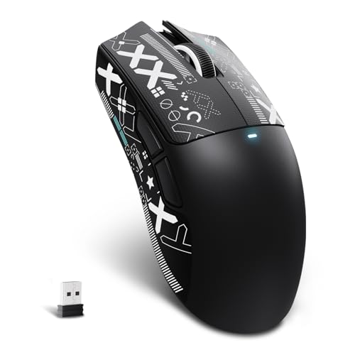 MAMBASNAKE X ATTACK SHARK X11SE Wireless Gaming Mouse-Up to 22000 DPI,PixArt PAW3311 Sensor,BT/2.4G/Wired,59g Lightweight with Tape,20M Clicks,40G Acceleration,Long Battery,Driver,for Win/Mac-Black