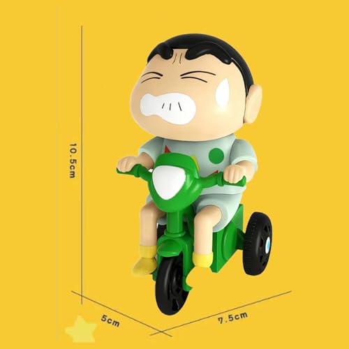 Image of Cartoon Toy, Action Figure with Colorful Box, Wind-Up Cartoon Character Toy Figure - Pajama Style Tricycle Rider, Moving & Whimsical Decor, Color Box Packed Christmas Gift (10.5 * 5 * 7.5cm)