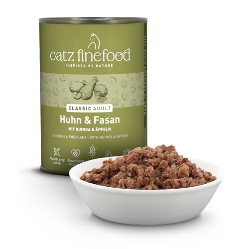catz finefood N° 15 Huhn & Fasan Feinkost Katzenfutter nass, verfeinert mit Quinoa & Kresse, 6 x 400g Dosen