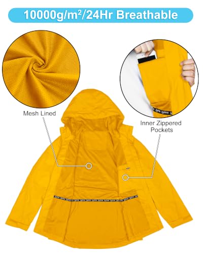 Image of 33,000ft Packable Rain Jacket for Women Waterproof Raincoats with Hood