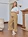 Yousify Womens Maternity Pants Soft Ruffle Flowy Lounge Palazzo Pants Pregnancy Wide Leg Trousers Khaki