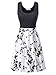 KIRA Women's Vintage Scoop Neck Midi Dress Sleeveless A-line Cocktail Party Dress Medium 6500-1