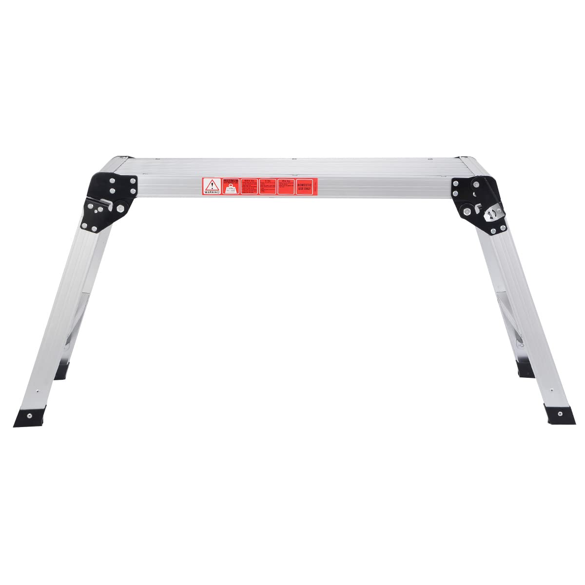 COSTWAY Aluminiowa platforma robocza, składany stół warsztatowy z matami antypoślizgowymi, platforma robocza o nośności 150 kg, ławka do wchodzenia z zamkami bezpieczeństwa, drabinka do domu, biura