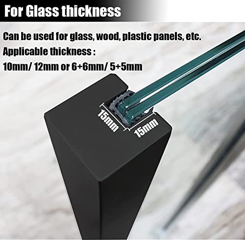 Glas Geländerpfosten Glashalter Glasklemme Glas-Balustradenpfosten – Geländerpfosten aus schwarzem Glas aus Edelstahl mit Zapfenschlitzen und stabiler Basis, Glaspaneel-Stützpfosten für Außenstufen Ba – Bild 4