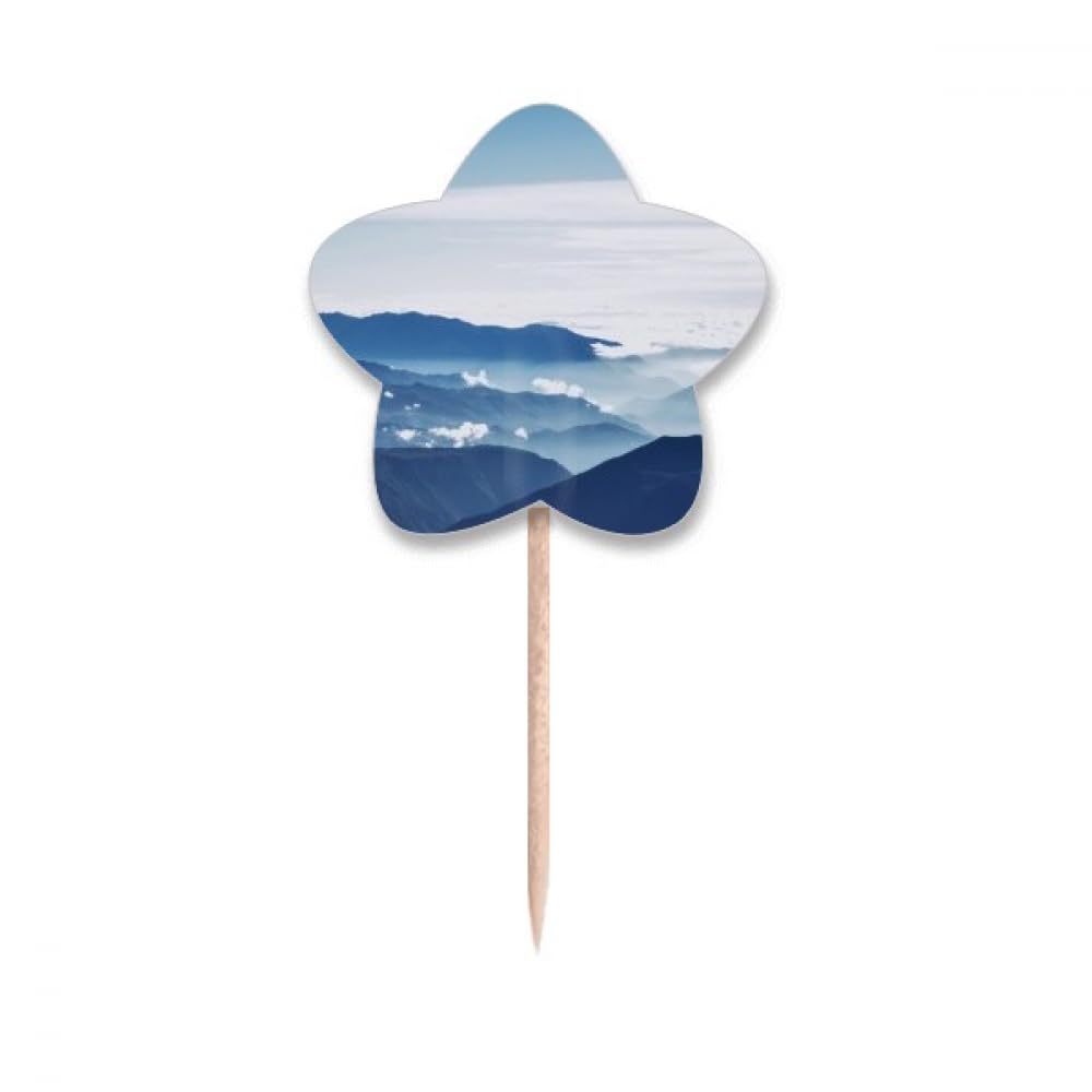 Drapeaux cure-dents montagnes et soleil pour décorer vos buffets de fête