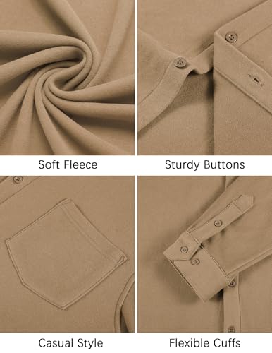 COOFANDY Men's Long Sleeve Button Down Shirt Casual Lightweight Shacket Spring Fall Shirt Jacket Overshirt with Pockets4
