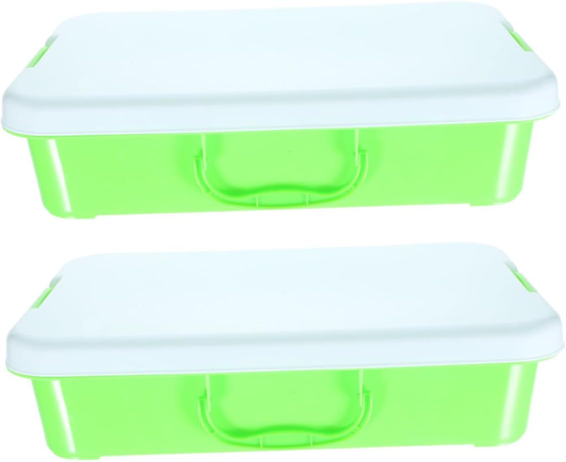 2pcs Portable Handheld Sand Tray with Lid Durable Plastic Sandbox Storage Bin for Lightweight Chest for and Travel and Design