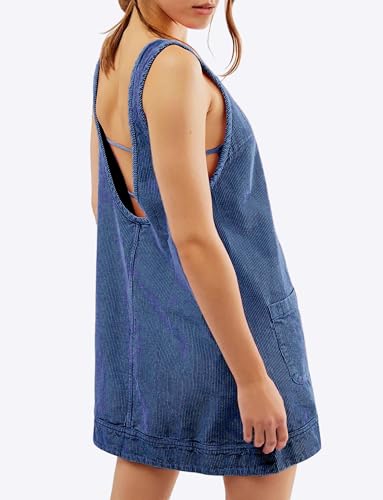 Robe de loisirs col V bleu XL : robe pull confortable d'hiver