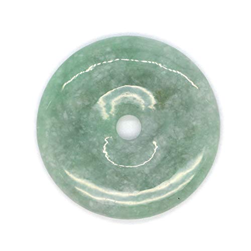 Colgante de jade tipo A de alta pureza con disco grande tallado a mano 2