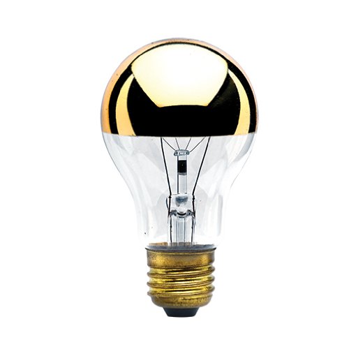 Bulbrite 60A19Hg 60-Watt A19 Bulb, Half Gold, Medium Base - 2 Pack #TOP25
