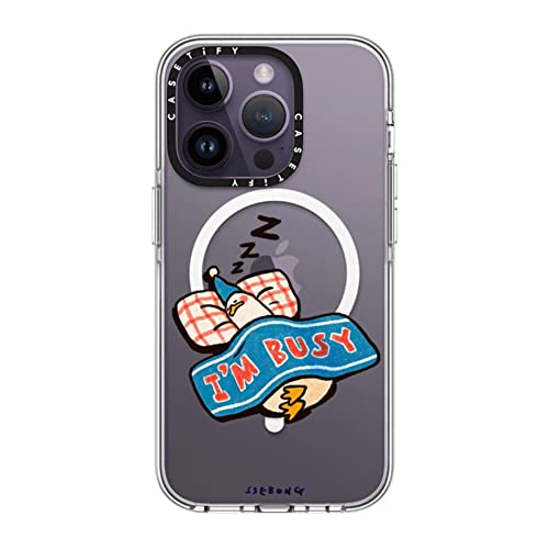CASETiFY �N���A iPhone 14 Pro �P�[�X [���΂݂ɂ����f��/2m����̗����������N���A/MagSafe �ɑΉ�] - I'm so busy by ssebong