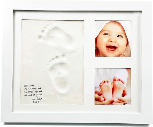 Baby Handprint and Footprint Makers Kit Keepsake For Newborn Boys & Girls, Baby Girl Gifts & Baby Boy Gifts, New Mom Baby Shower Gifts, Baby Milestone Picture Frames Baby Registry, Nursery Decor