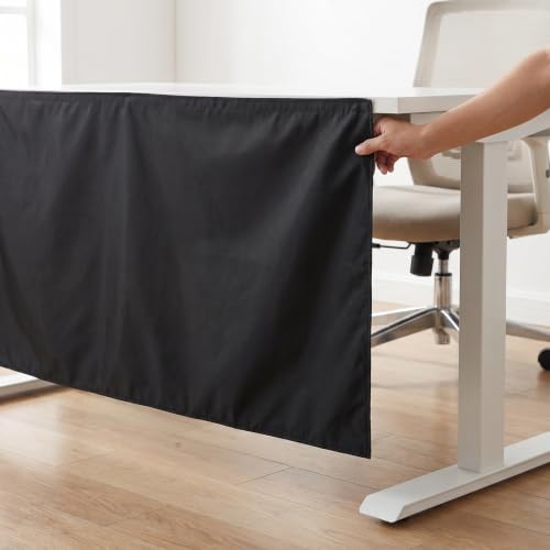 WESIEVYA Under Desk Privacy Panel with Cable Management Sleeve Self-adhesive Office Desk Privacy Skirt for Home And Workstation for Focused Workspace