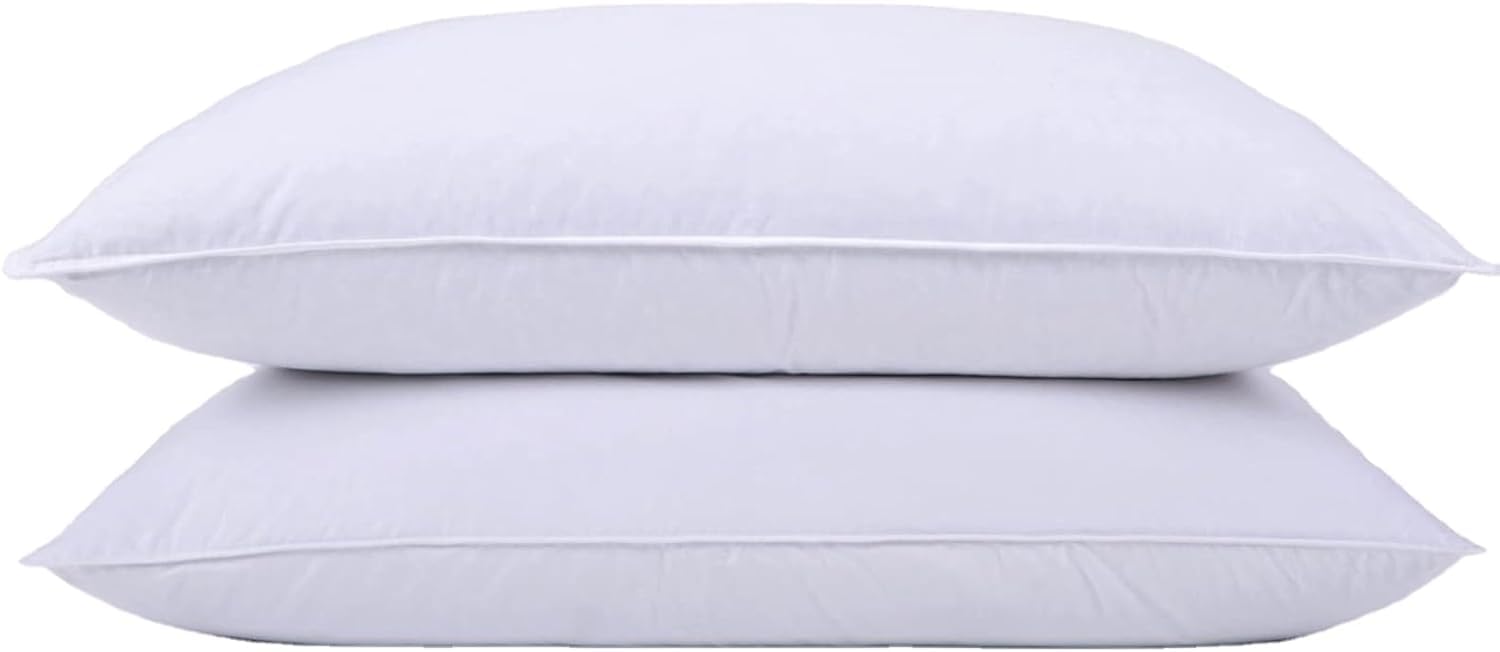 LSC Hotel Quality Pillows 2 Pack Soft Hollowfibre Bounce Back Bed Pillows for Sleeping Hypoallergenic & Breathable Pillow Premium Comfort for Back Side & Stomach Sleepers (PACK OF 2)