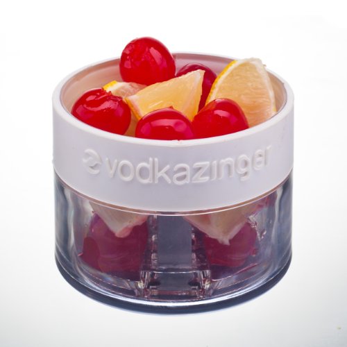 Cocktail Zinger By Zing Anything, Active Infusion, Stainless Steel Spirit Infuser, Food Grade 18/8 Stainless Steel, Healthy Cocktails, Dishwasher Safe, Bpa/Ea Free Tritan Fruit Cup, 20 Oz., White #TOP3