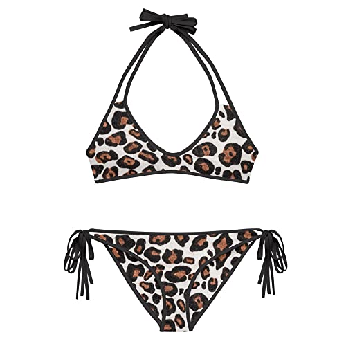 Bikini léopard tendance maillot de bain deux pièces imprimé animal
