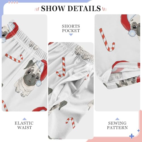 Boys' Pants Animal Christmas Pugs Puppies Dog Long Bottoms Jogger Pants Elastic Waist Trousers with Pockets S-XL4