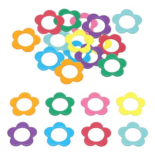 PATIKIL Colorful Crochet Stitch Markers, 60 Pack Metal Knitting Markers Flower Locking Stitch Marker for Sewing Crocheting DIY Craft