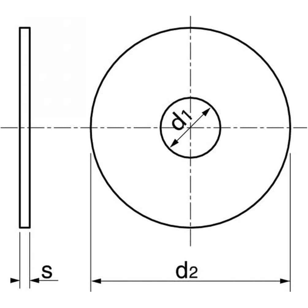 100 arandelas planas anchas, 12 mm, DIN 9021, ISO 7093, NFE25-513/25-514, UNI 6593, acero inoxidable, A4, D-Work