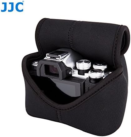 JJC OC-F2BK Black Neoprene Mirrorless Camera Case for Fujifilm X-T10, X-A1, X-A2, X-M1 + 16-50mm or 18-55mm lens, Olympus E-M10II, E-M5II + 14-42mm II Lens, E-PL8 + 12-50mm Lens (127 x 85 x 130mm)
