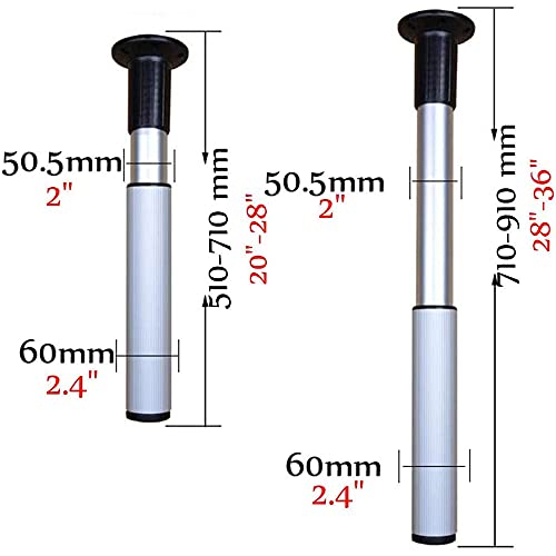 Adjustable Aluminum Alloy Support Legs Foldable Dining Table Table Legs Lifting Bar Legs Adjustable Support Feet Telescopic Folding Multifunctional Invisible Furniture Feet （510—710Mm/710—910Mm） #TOP4