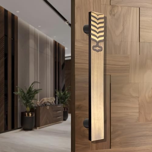 Image of Elara 10 Inch Stainless Steel Door Handle for Main Door, Wooden & Glass Door, Main Door Handle, Pull Push Handle, 5 Years Warranty, Strong and Rust Free. (EPH-12, Brass Antique Finish, 250MM)
