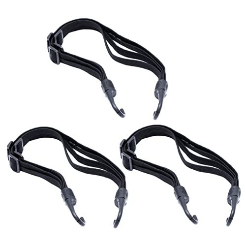 Anneome 3pcs Luggage Rope with Hook Beanie Helmets for Motorcycles Cargo Tie-Down Strap Strap Extension Elastic Luggage Belt Motorcycle Trunk Bike Strap Black Polyester