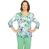 Alfred Dunner Women's Parrot Tropical Top Size M Multi