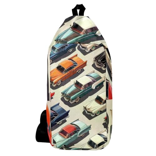 Mochila de hombro vintage multicolor y compacta para viajes cómodos de hombres y mujeres