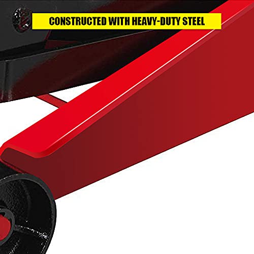 Hpdmc Hydraulic Floor Jack 3 Ton (6,000 Lb) Capacity With Single Quick Lift Piston Pump, Red #TOP5