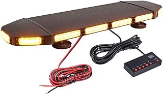 Car Roof Light 12V 24V Waterproof Strobe Warning Light 72LED with Double Switch 5M Cigarette Lighter Cable 21 Flash Modes 216W Amber Emergency Light Vehicle Roof LED Light for Cars Truck SUV