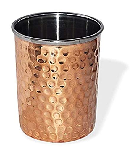 Image of Dinner Set Copper Steel Hand Made Kitchen Plate /Thali Hotel and Home Dinnerware Gifting Purposes Heavy Weight Dinner Set of 7 Pieces