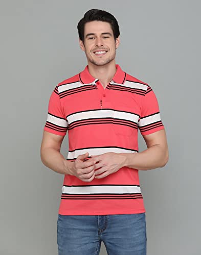 Image of INKKR Striped Men's Polo Neck T-Shirt Combo