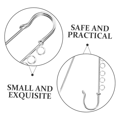 Générique 5 Pièces Épingle De Sûreté Épingles De Sûreté De Bijoux pour Charmes Épingles De Sûreté Tailles Assorties Épingles à Matelasser Petites Épingles De Sûreté en Or Hally Silver Métal – vue 3
