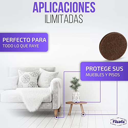 Miniatura 3 de Filzada Almohadillas De Fieltro Adhesivo 156 Piezas Cuadradas Y Redondas - Marrón - Deslizamientos De Muebles Profesionales De Fieltro Con Un Poder Adhesivo Ideal